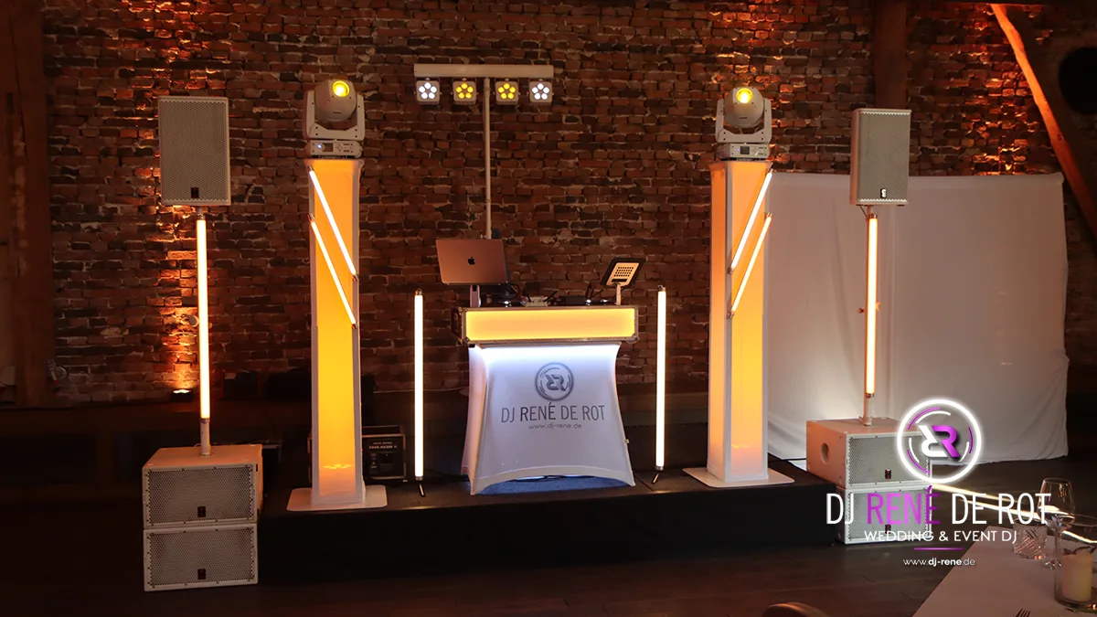 Passende Technik von Hochzeits-DJ René de Rot für eine traumhafte Hochzeitsparty