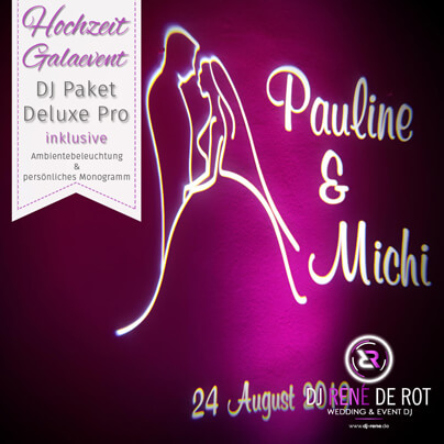 DJ Paket Premium Pro | Persönliches Hochzeits-Monogramm | DJ René de Rot